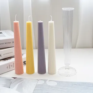 Gerippte Säule Kerzenform Kunststoff Konische Säule Kerzenherstellung Werkzeug Feinzahn Design DIY Aroma Wachs Bastelform