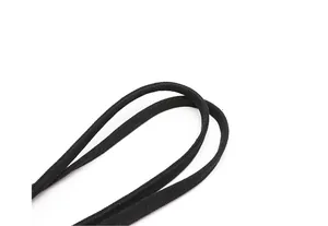 Detailed close-up showing the texture of durable black woven handles on a canvas bag.