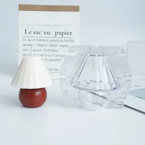 Professional two-piece table lamp shaped candle mold for DIY scented pleated candles