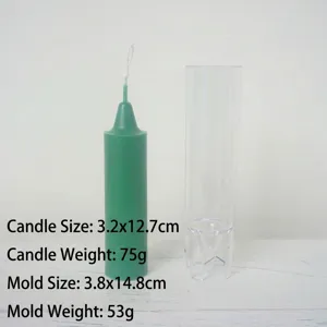 Plastic Cilindrische Kaarsenvorm Met Kerkdak Ontwerp Voor DIY Stompkaarsen Maken Handgemaakte Transparante Tool