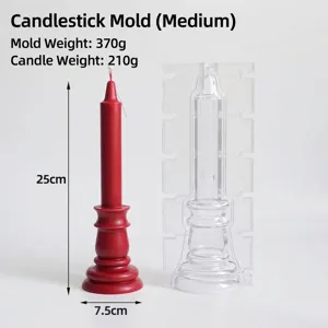 Detailed macro view of vintage candlestick mold with 25cm height and 7.5cm diameter