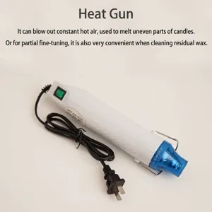 Professional electric heat gun for smoothing candle surfaces and cleaning wax residue efficiently
