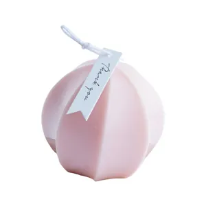 Handgefertigte achteckige Kugelkerzenform aus Kunststoff für dekorative rosa Stumpenkerzen