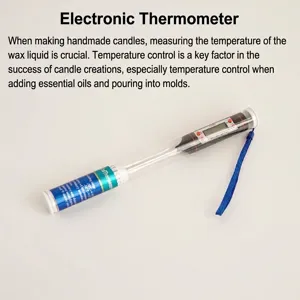 Digital kitchen thermometer for candle making with detailed usage instructions and tips