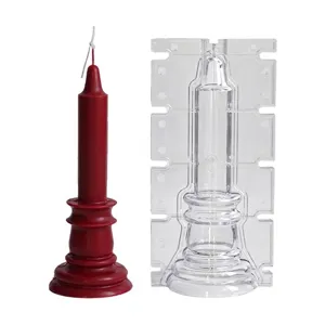 Retro European style pillar candle plastic mold set for DIY handmade aromatherapy