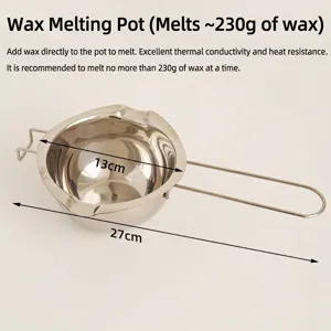 Professional stainless steel wax melting pot with 230g capacity and 13cm inner diameter