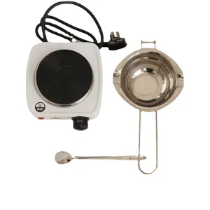 DIY scented candle making kit with electric wax melting stove and stainless steel pot
