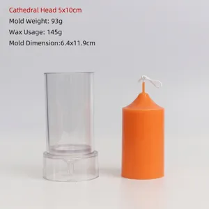Acrylic cylinder candle mold featuring a church top design for DIY aromatherapy candles
