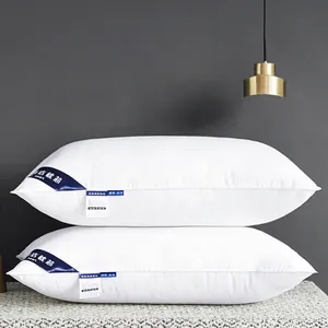 Núcleo de Almohada de Hotel de Algodón Relleno de Plumón de Pato Transpirable Alta Elasticidad Almohada Individual Rectangular para Dormitorio