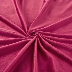Soft magenta crystal velvet fabric texture close-up for fleece bedsheet protector