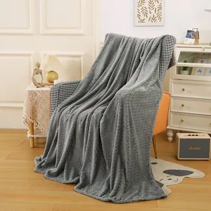 Weiche graue Korallenvlies Decke mit geprägtem Muster für das Sofa und Schlafzimmer