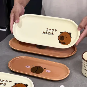 Assiette à dessert mignonne Capybara en céramique et set de plats à sushi