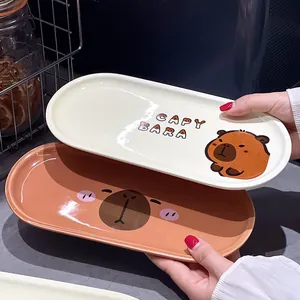 Lot d'assiettes à dessert en céramique Capybara, style japonais