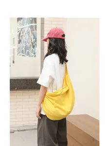 Gelbe Bubble-Struktur Umhängetasche im Dumpling-Stil für Damen in lässiger Streetwear