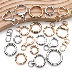 Varios estilos de anillos de resorte y cierres de langosta para llaveros.
