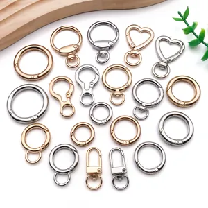 Colección de anillos de resorte y cierres de langosta en aleación de zinc oro y plata