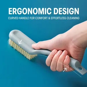 Ergonomische Schuhbürste mit langem Stiel und weichen Borsten