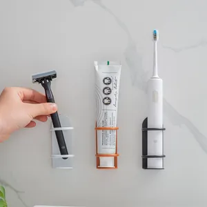 Porte-brosse à dents mural en fer pour brosses électriques et rasoirs de salle de bain