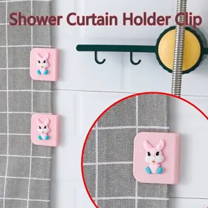 Punch-Free Windproof Shower Curtain Fixing Clips Thickened ABS Material Privacy Protection Window Curtain Weights Clips For Bathroom
