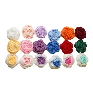 Cabezas de rosas de ganchillo hechas a mano para manualidades y accesorios DIY