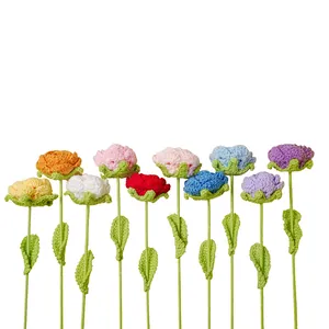 Handmade crochet rose flowers yarn knitted flower gifts for girlfriend Valentine's day