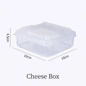 Contenitore trasparente per fette di formaggio con coperchio, frigo organizer 10x10x4,5cm