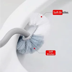 Japanese Long Handle Toilet Brush S-Shaped Soft And Hard Bristle Scrubber Plastic Deep Cleaning Bathroom Bowl Scrubber