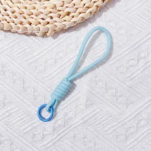 Short handmade braided blue lanyard wrist strap for phone or water cup anti-lost