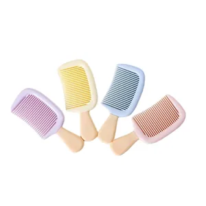 Set mit 4 Mini-Haarkämmen im Eiscreme-Stil in Pastellfarben für sanftes Entwirren