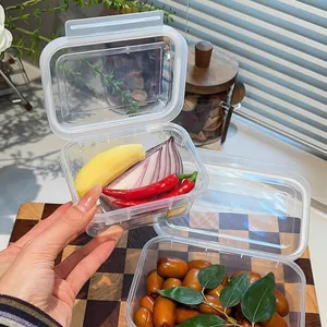 Portable food-grade clear storage containers for fridge fruit and vegetable organization