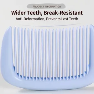 Durable blue wide-tooth hair comb for children with anti-static design, close-up view