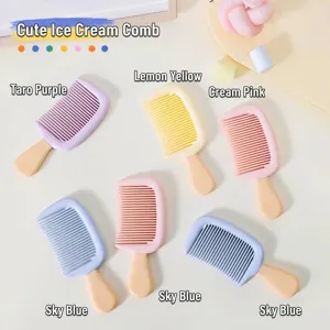 Set of cute ice cream popsicle shaped children's hair combs in assorted pastel colors