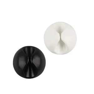 Clips de rangement de câbles ronds en silicone noir et blanc