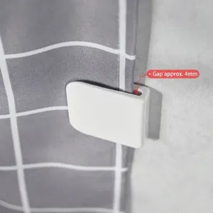Witte ABS gordijnclip zonder boren, winddicht met een opening van 4 mm breedte