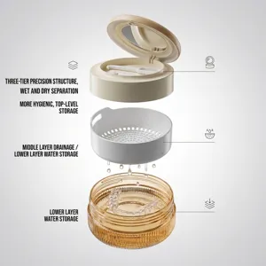 Estuche portátil para ortodoncia invisible con separación seco-húmedo y con espejo