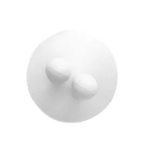 Minimalist white suction cup toothbrush holder with double hooks for bathroom or kitchen