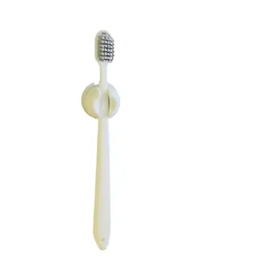 Minimalistischer weißer runder Saugnapf Zahnbürstenhalter Clip für das Badezimmer
