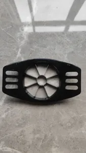 Black stainless steel apple slicer and corer tool with 8-blade design for fruit
