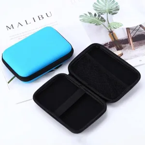 Portable Hard Shell EVA Digital Storage Organizer Bag For Two Point Five Inch Hard Drive Power Bank Cable Velvet Lining Zipper Pouch Case