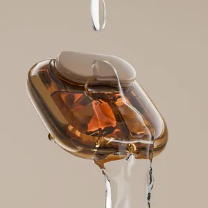 Premium Bernstein Transparente Tragbare Mini Pillendose mit sauberem Wasserspritzer