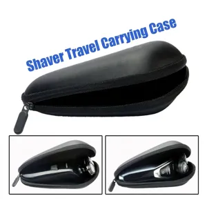 Portable hard shell storage case for electric shavers in black color travel bag