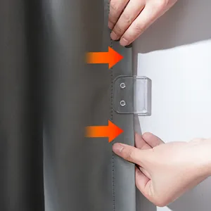 Punch-free transparent shower curtain clip for windproof fixing on bathroom wall