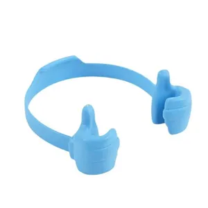 Kreativer blauer Tisch-Telefonständer in Daumenhoch-Form und flexibler Handyhalter