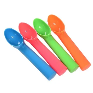 Set of 4 colorful PP plastic ice cream scoops and fruit ballers for easy kitchen use