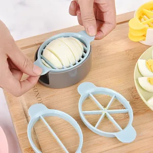 Versatile plastic egg slicer and divider set for perfectly sliced hard boiled eggs