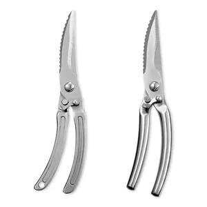 Heavy duty professional stainless steel poultry shears with safety lock for kitchen and BBQ