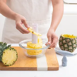 Sbucciatore e affettatrice manuale per ananas in plastica per rimuovere facilmente il torsolo