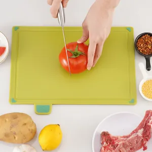 Creative set of 4 color-coded PP plastic cutting boards for healthy meal preparation