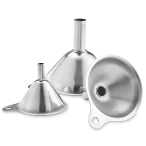 Juego profesional de 3 mini embudos de acero inoxidable para dispensar líquidos en la cocina
