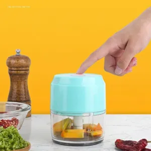Mini wireless electric garlic masher, mint green portable food chopper for kitchen use